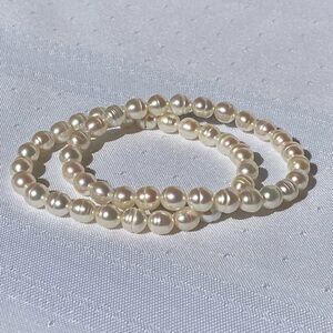 Baroque Freshwater Pearl Stretchy Band Bracelets Lot of 2